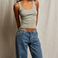 Perfectwhitetee - Mia Fine Variegated Rib Tank