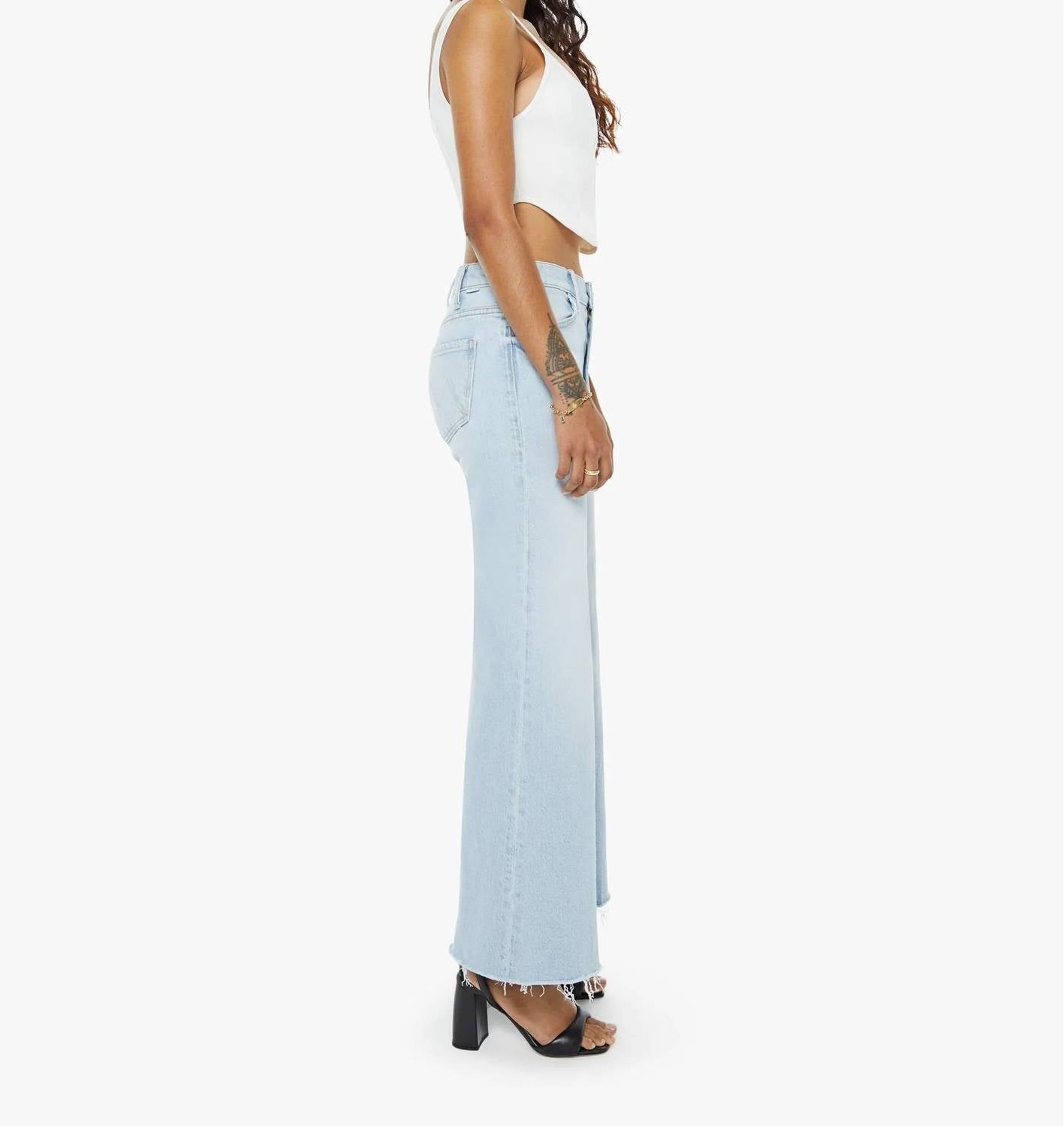 Mother - Lil Hustler Roller Fray Wide Leg Jeans