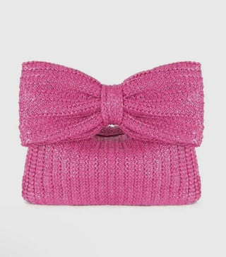 Little Trendy - Women's Bow Straw Handbag