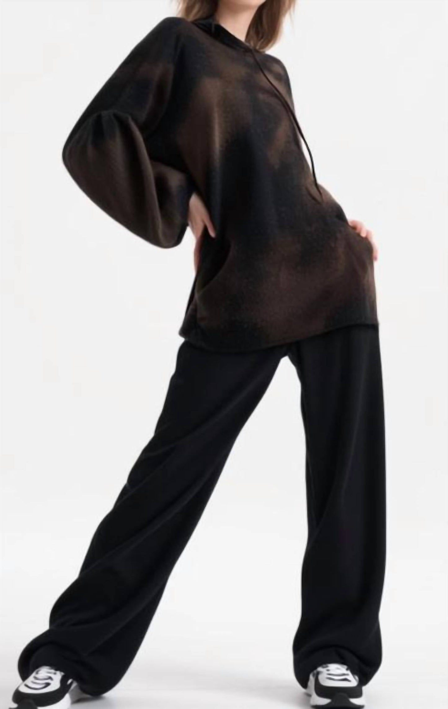 Tough Luv - Bleached Bell Sleeve Hoodie