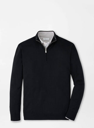 Peter Millar - Autumn Crest Suede Trim Quarter-zip Sweater