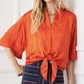 Karen Kane - Flare Sleeve Tie Front Top