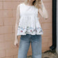 Mable - Embroidered Peplum Tank Top