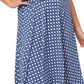 Leota Women's Brittany Print Fit & Flare Jersey Midi Dress Blue Size 1X