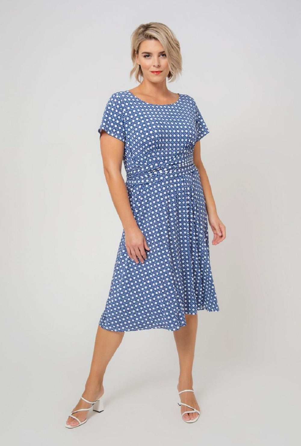 Leota Women's Brittany Short Sleeve Jersey Dress Blue