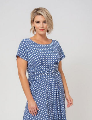 Leota Women's Brittany Short Sleeve Jersey Dress Blue