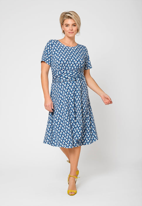 Leota Women's Brittany Short Sleeve Jersey Dress Blue
