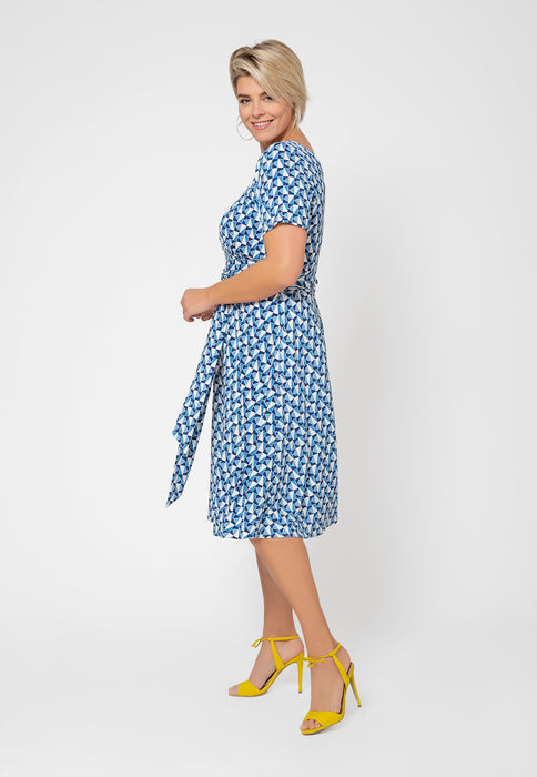 Leota Women's Brittany Short Sleeve Jersey Dress Blue