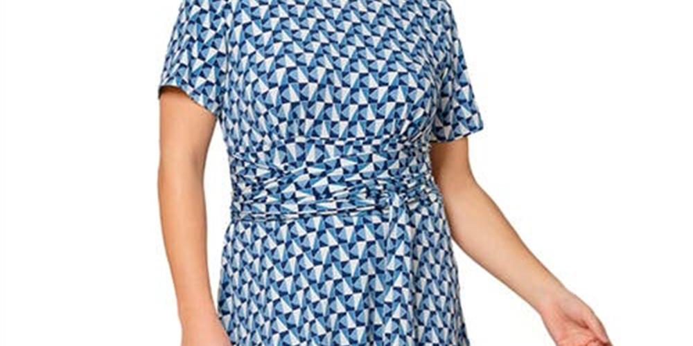 Leota Women's Brittany Print Fit & Flare Jersey MIDI Dress Purple