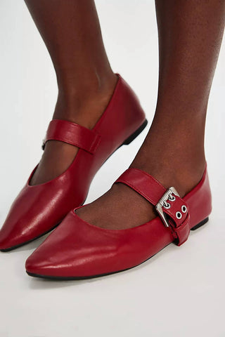 Bc Footwear - Women's Buckle Strap Ballet Flat Shoes