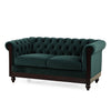 Chesterfield Loveseat Sofa, 2 Person Rolled Arm Upholstered Couch
