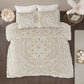 King/Cal King 3 Piece Tufted Cotton Duvet Cover Set