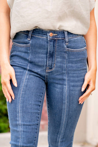 Judy Blue - High Waist Front Seam Detail Slit Skinny Jean