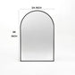 24x36 Inch Black Metal Framed Arched Bathroom Mirror