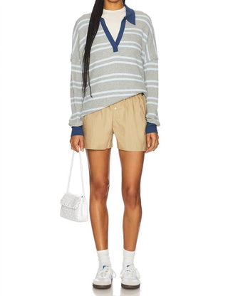 Free People - Striped Travis Polo Top