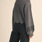 &Merci - Scallop Hem Embroidered Sweater