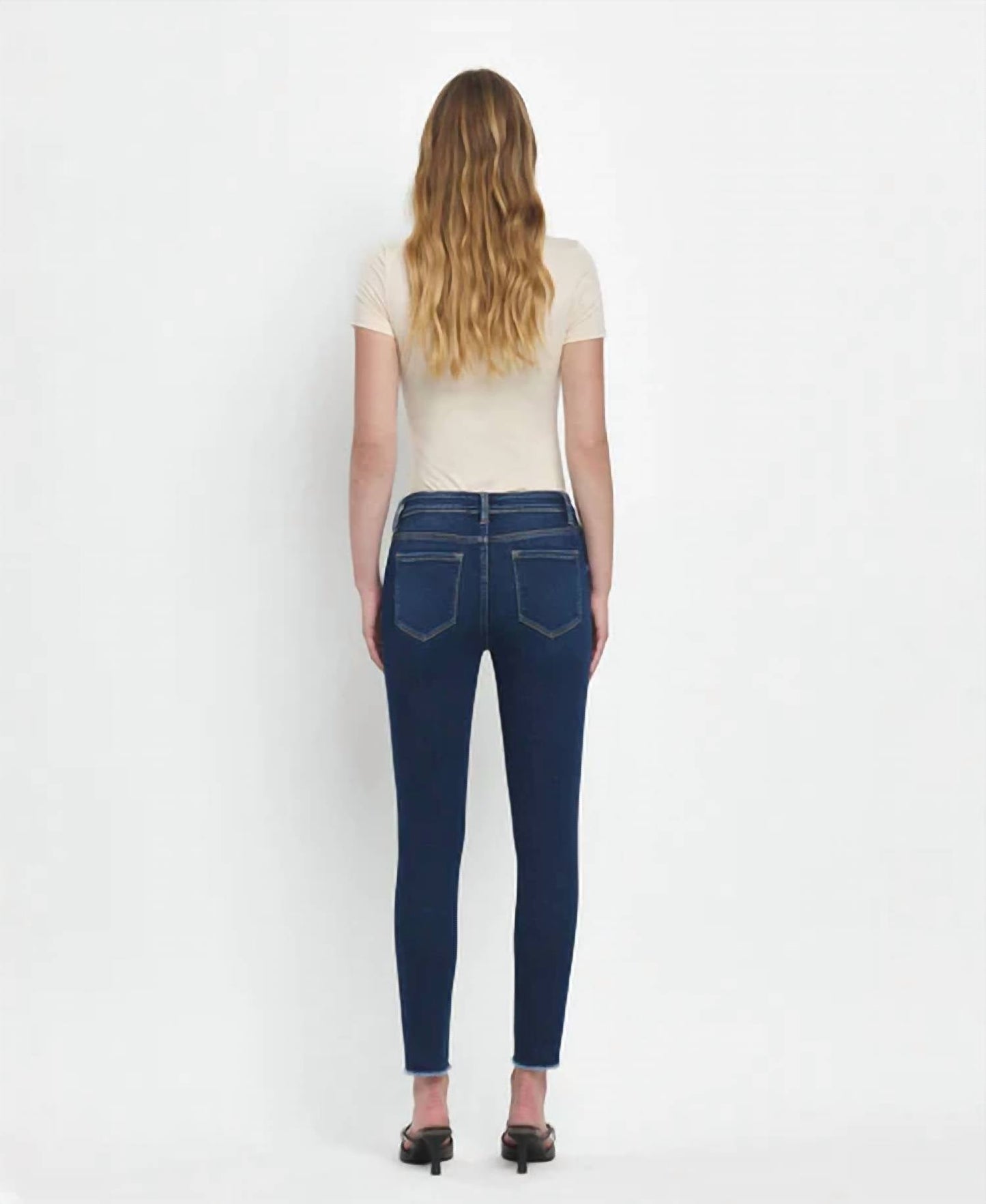 Vervet By Flying Monkey - Emerson Mid Rise Raw Hem Crop Skinny Jeans