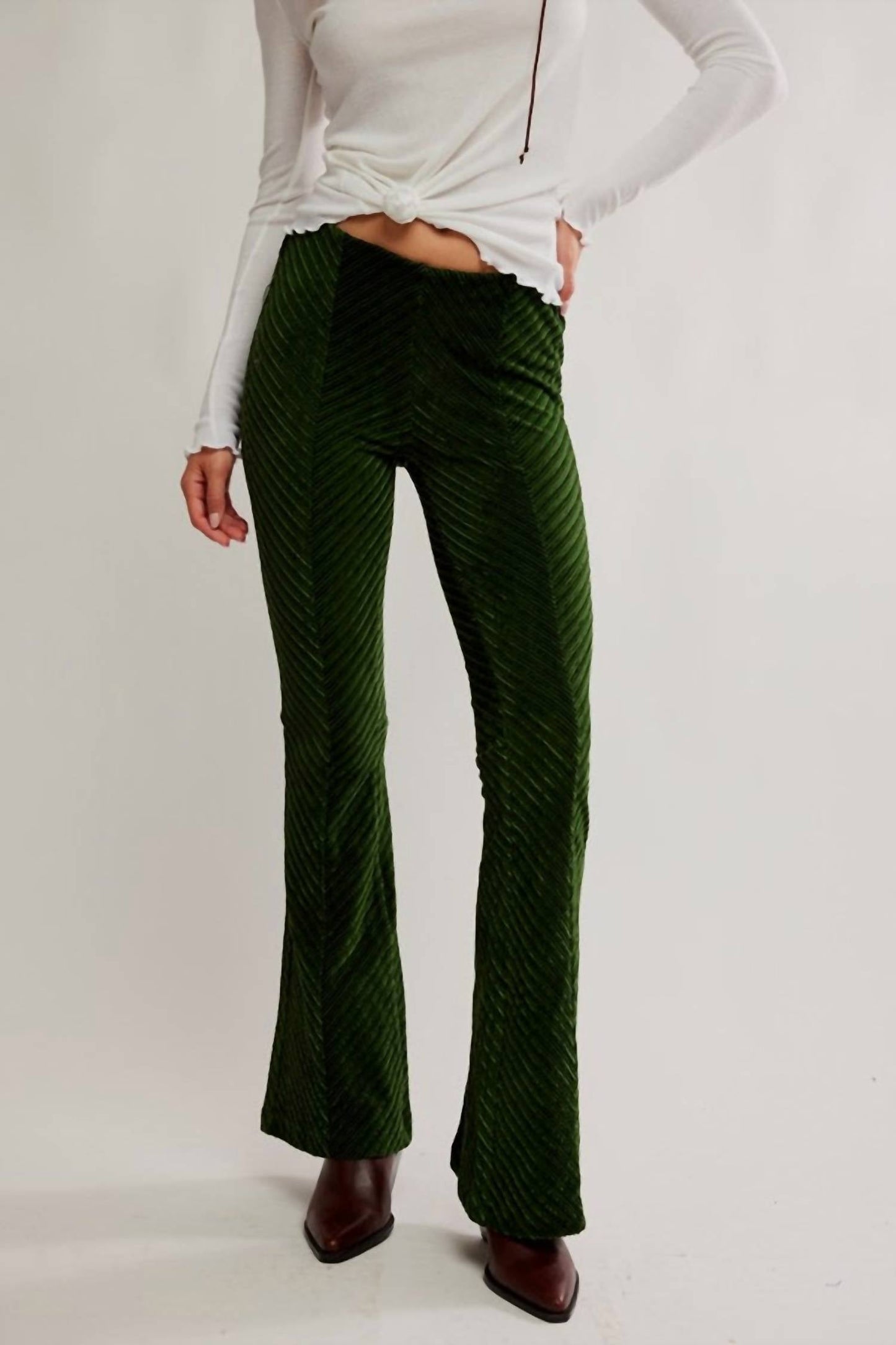 Free People - Penny Pull-on Velvet Flare Pants