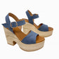 Liberitae - Zeo Blue Leather Platform Sandal
