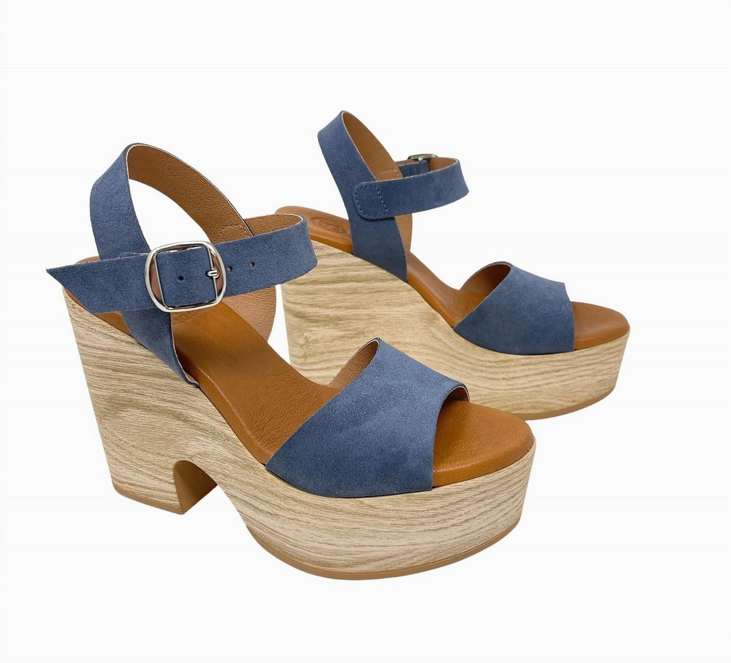 Liberitae - Zeo Blue Leather Platform Sandal