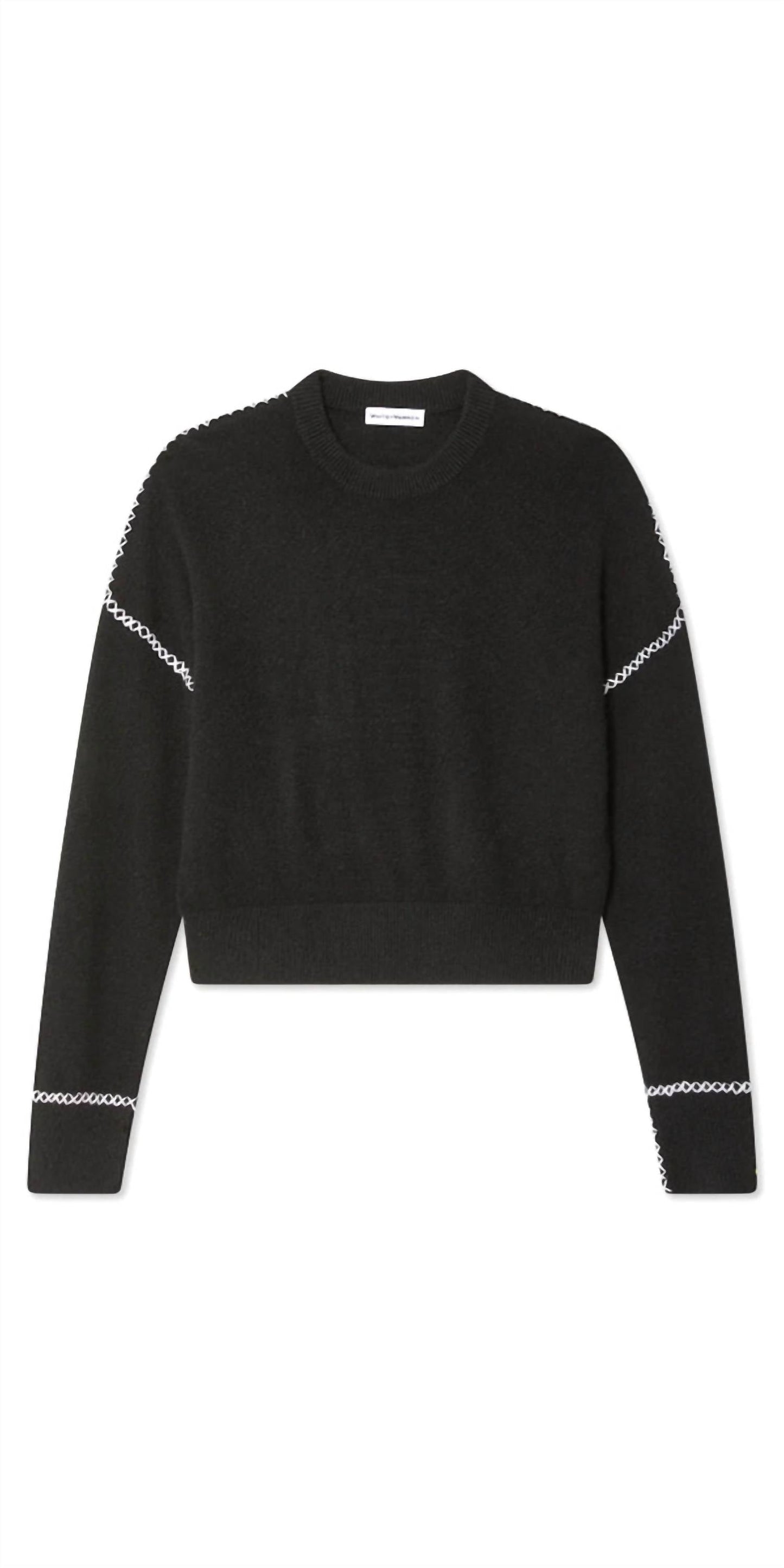 White + Warren - Blanket Stitch Crew Sweater
