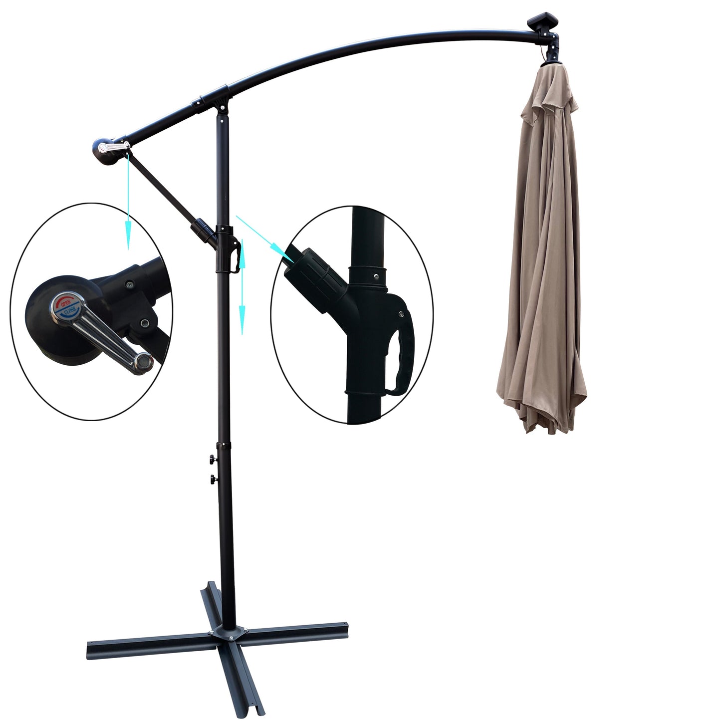 10 ft Outdoor Solar Powered LED Patio Umbrella