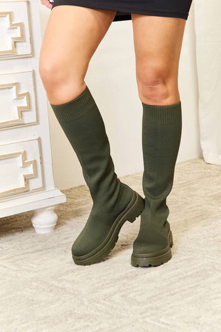 Zenana - WILD DIVA Footwear Knee High Platform Sock Boots