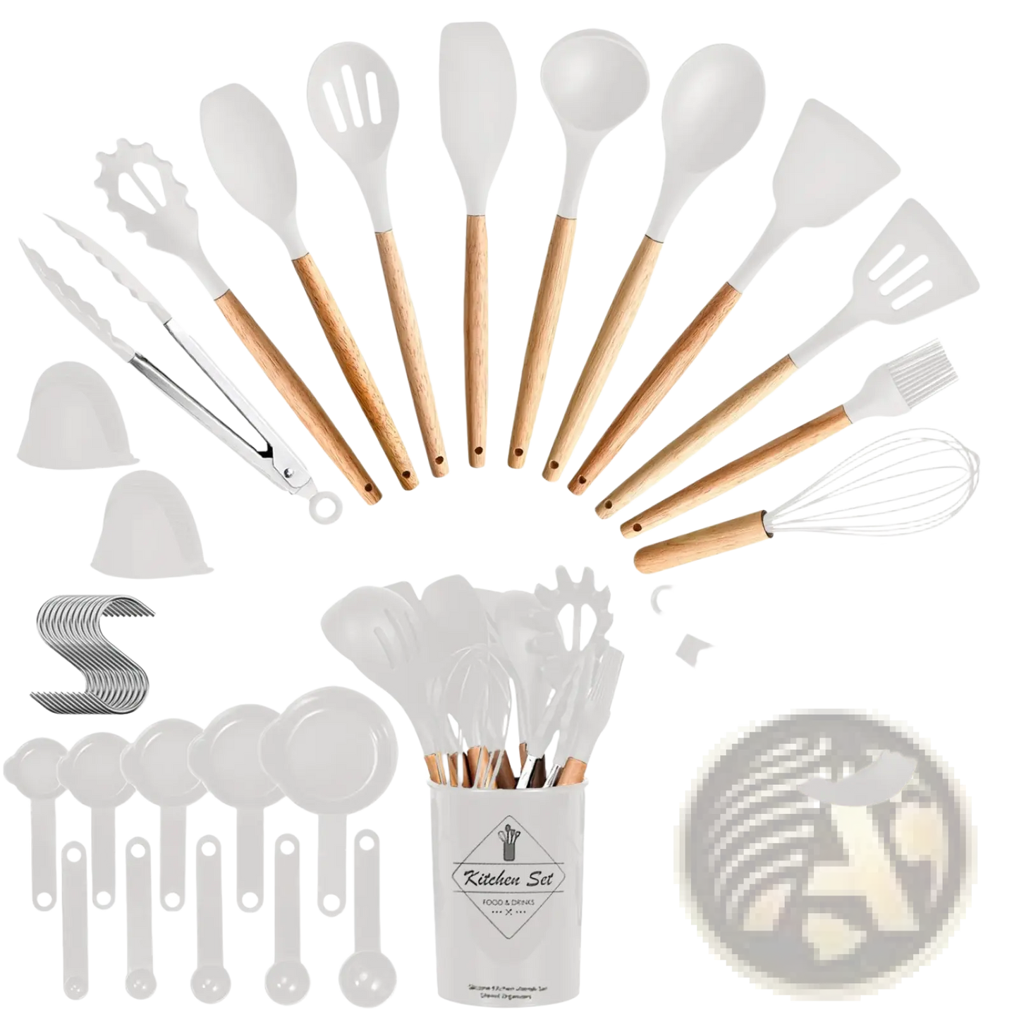 35 Piece Silicone Kitchen Utensil Set with Holder