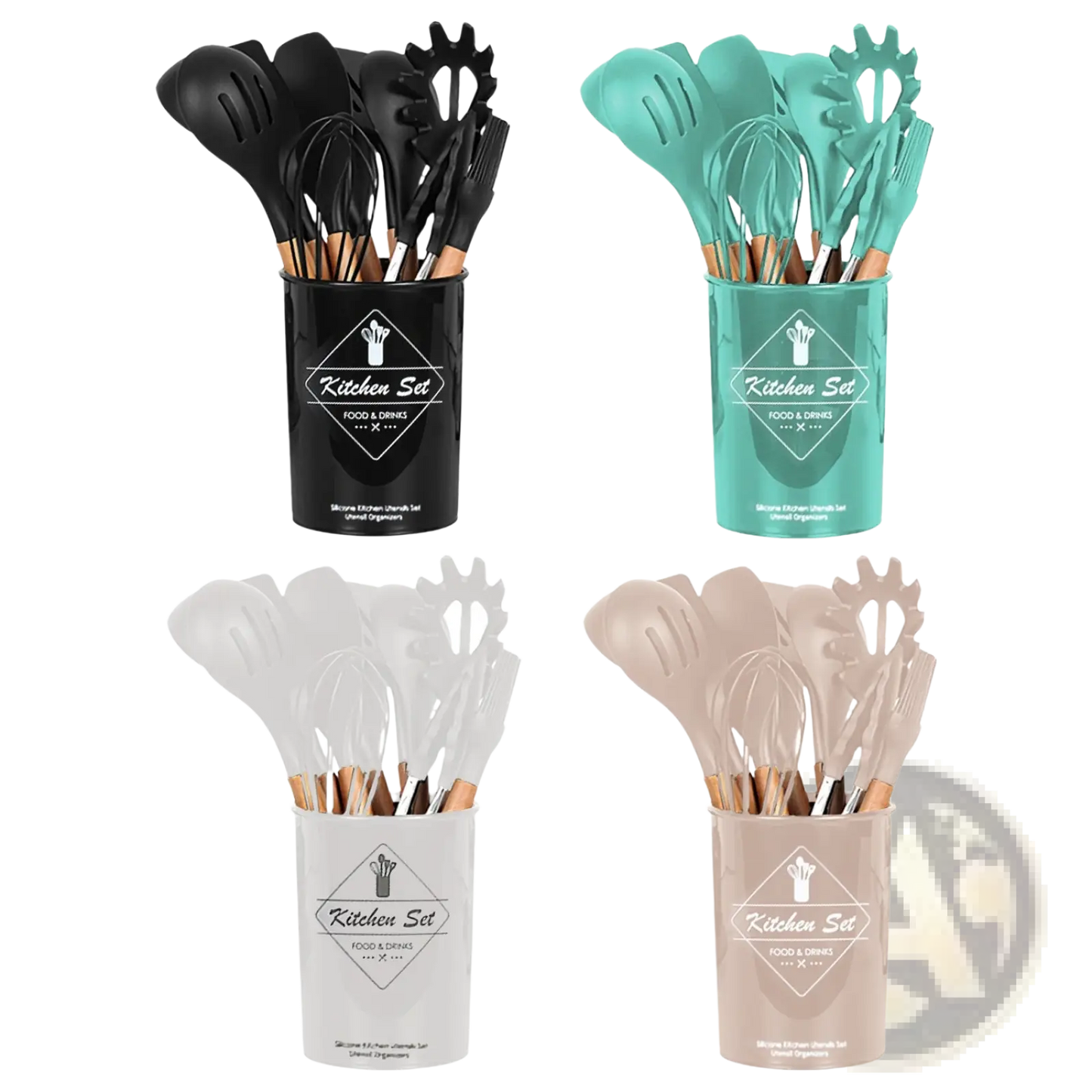 35 Piece Silicone Kitchen Utensil Set with Holder