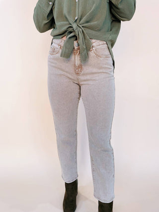 Fdj - Olivia Mid Rise Straight Jeans