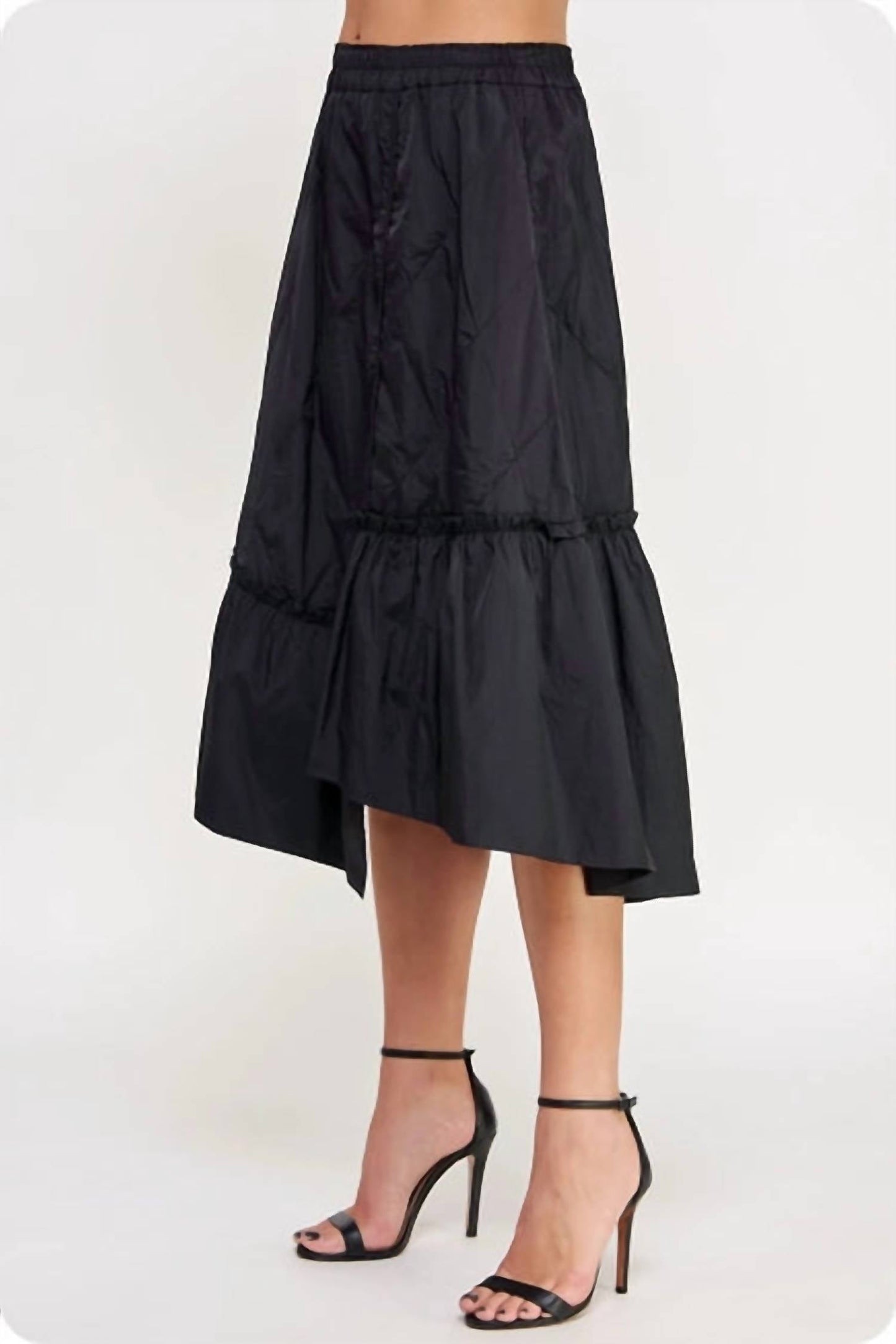 Strut & Bolt - Quilted Asymmetric Midi Skirt