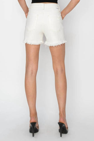 Trendsi - Risen High Waist Ripped Denim Shorts