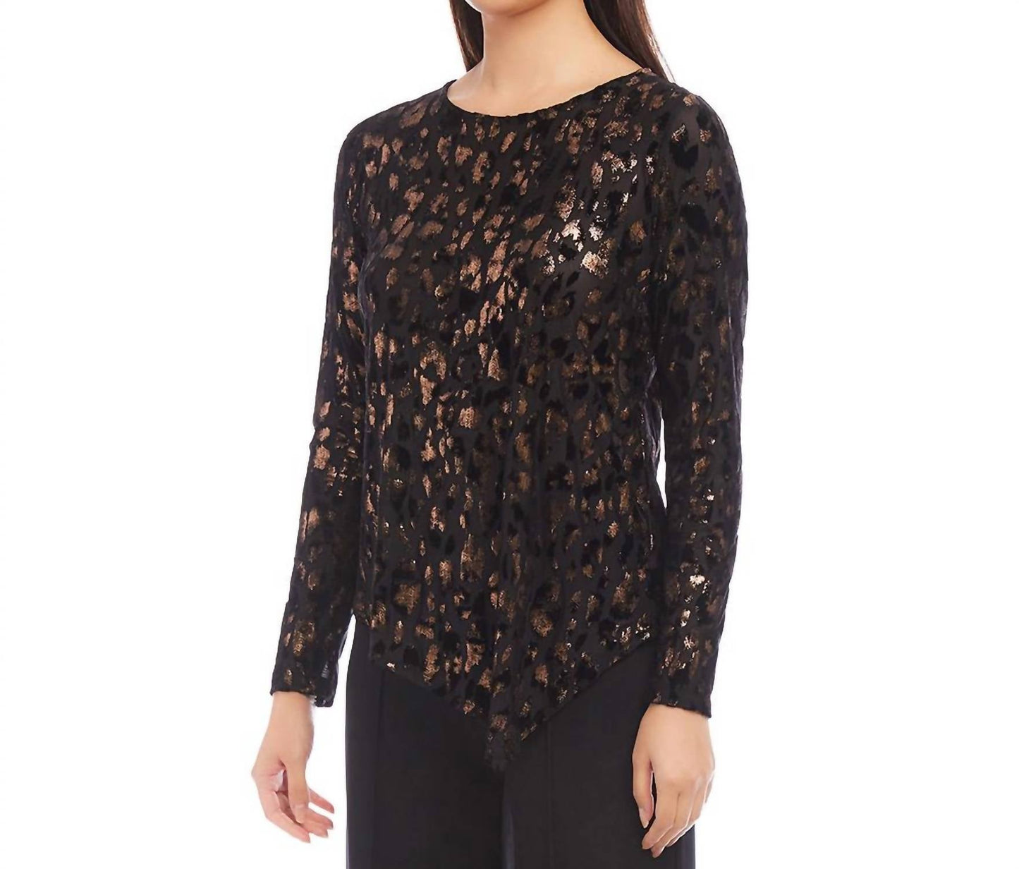 Karen Kane - Velvet Burnout Asymmetric Top