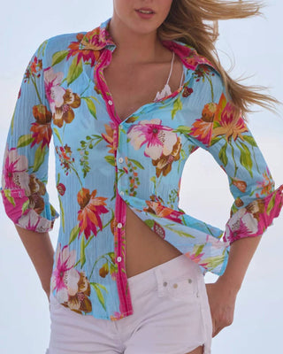 Cino - Tropicana Crinkle Button Down Shirt