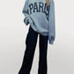 Basic Bae - Paris Round Neck Long Sleeve Air Scuba Sweatshirt