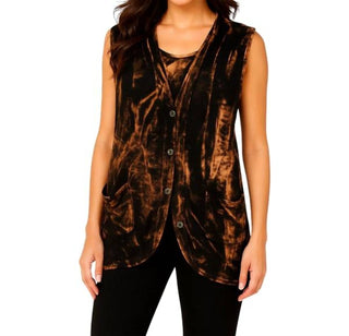 Angel Apparel - Bleach Linen Buttoned-back Long Vest