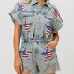 Trendsi - BiBi American Flag Washed Romper