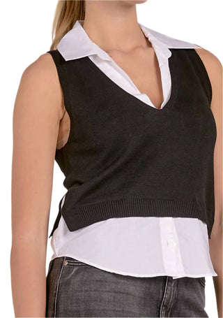 Elan - Daphne Sleeveless Layered Top