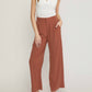 Entro - High Waisted Full Leg Pants With Pockets