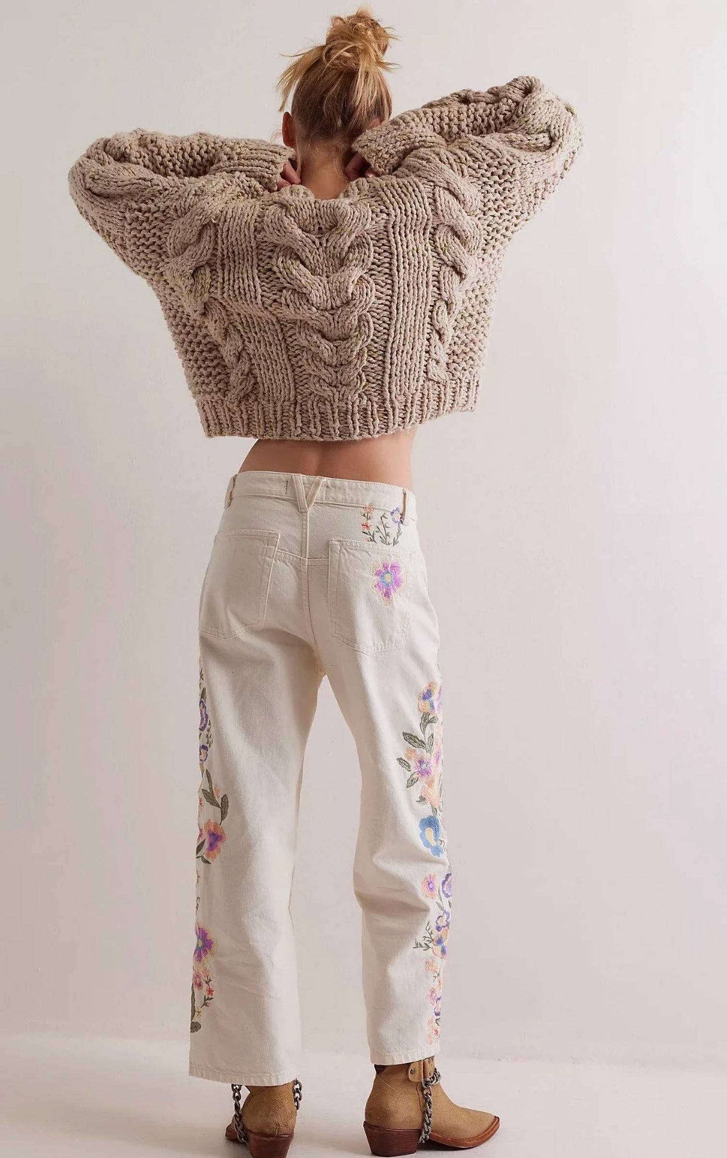 Free People - Willow floral Embroidered jeans