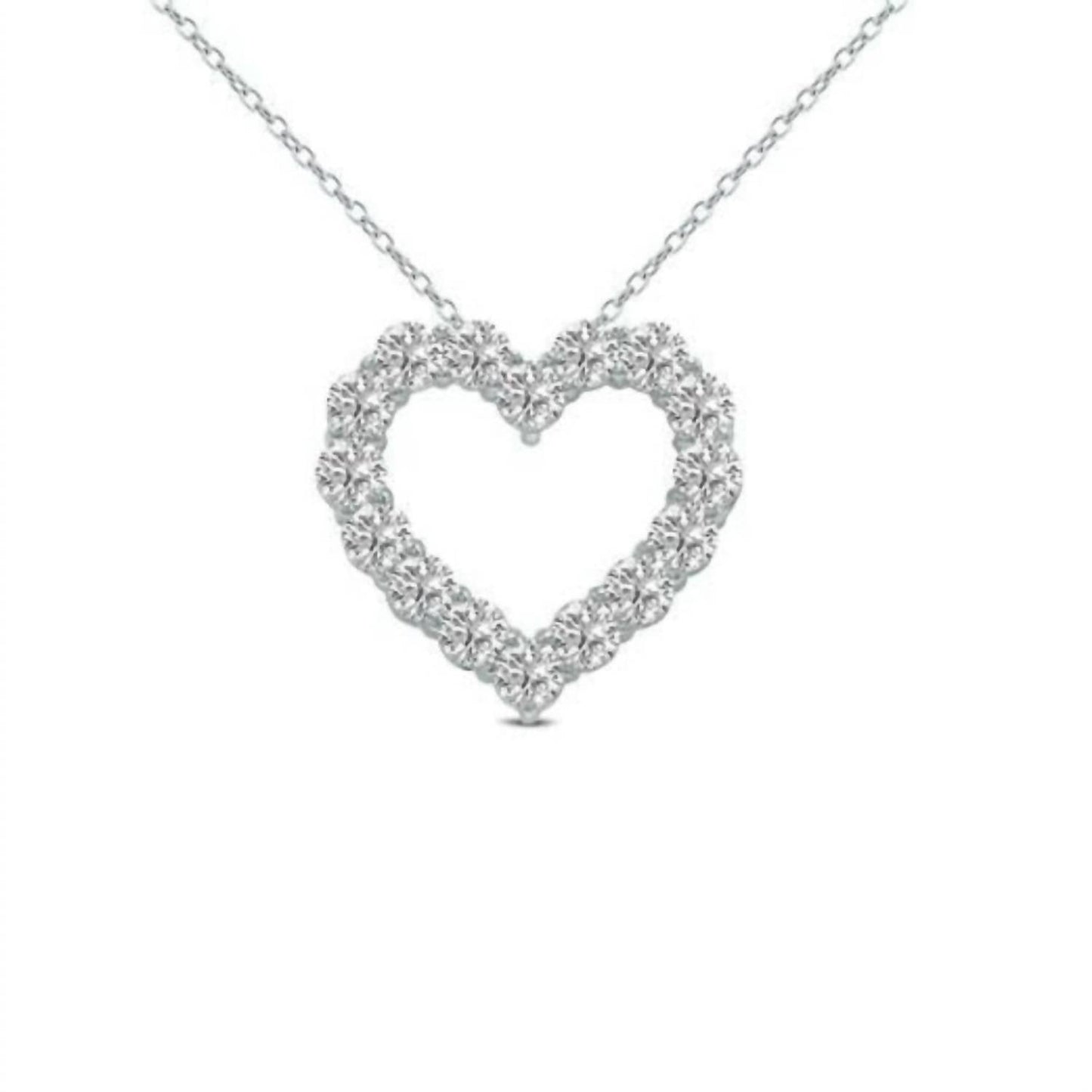 Diana M Jewels - 14kt .50cts Lab Grown Open Heart Diamond Pendant Necklace