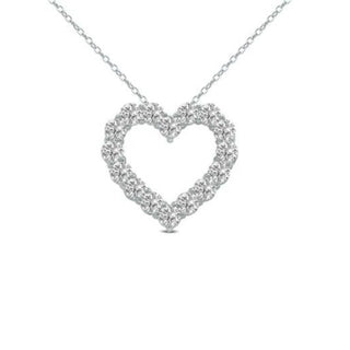 Diana M Jewels - 14kt .50cts Lab Grown Open Heart Diamond Pendant Necklace