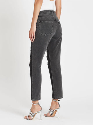 Frame - High-rise Sequined Straight-leg Jeans