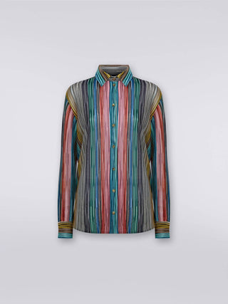 Missoni - Lame slub ribbed knit shirt