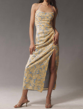 Hutch - Women's Tylia Sleeveless Ruched Side Slit Sequin Maxi Dress