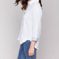 Charlie B - Linen Blend Drop Shoulder Shirt With Striped Cuffs