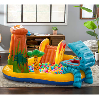Intex 120V Electric Air Pump & Intex Inflatable Dinosaur Play Center Kids Pool