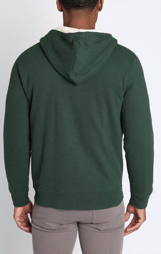 Jachs New York - Recycled Jacquard Sherpa Lined Full Zip Hoodie