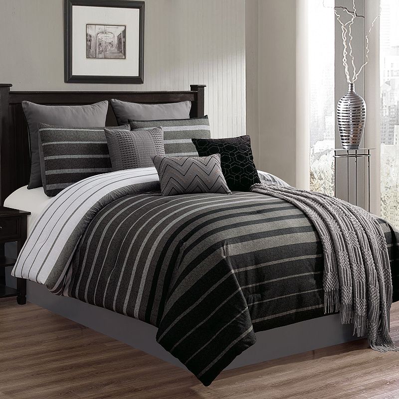 Riverbrook Home Barkley King Comforter Set  BlackGrey