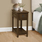 Accent End Table, 2 Tier, Narrow, Lamp, Storage Drawer, Charming Design